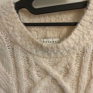 Topshop Cream Cable-Knit Scoop Neck Sweater